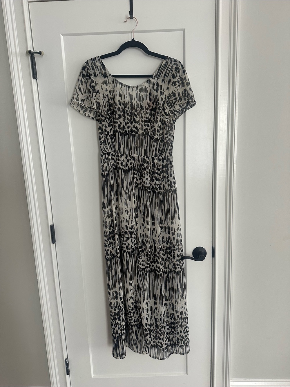 Madeline Black and White Animal Print Maxi Dress